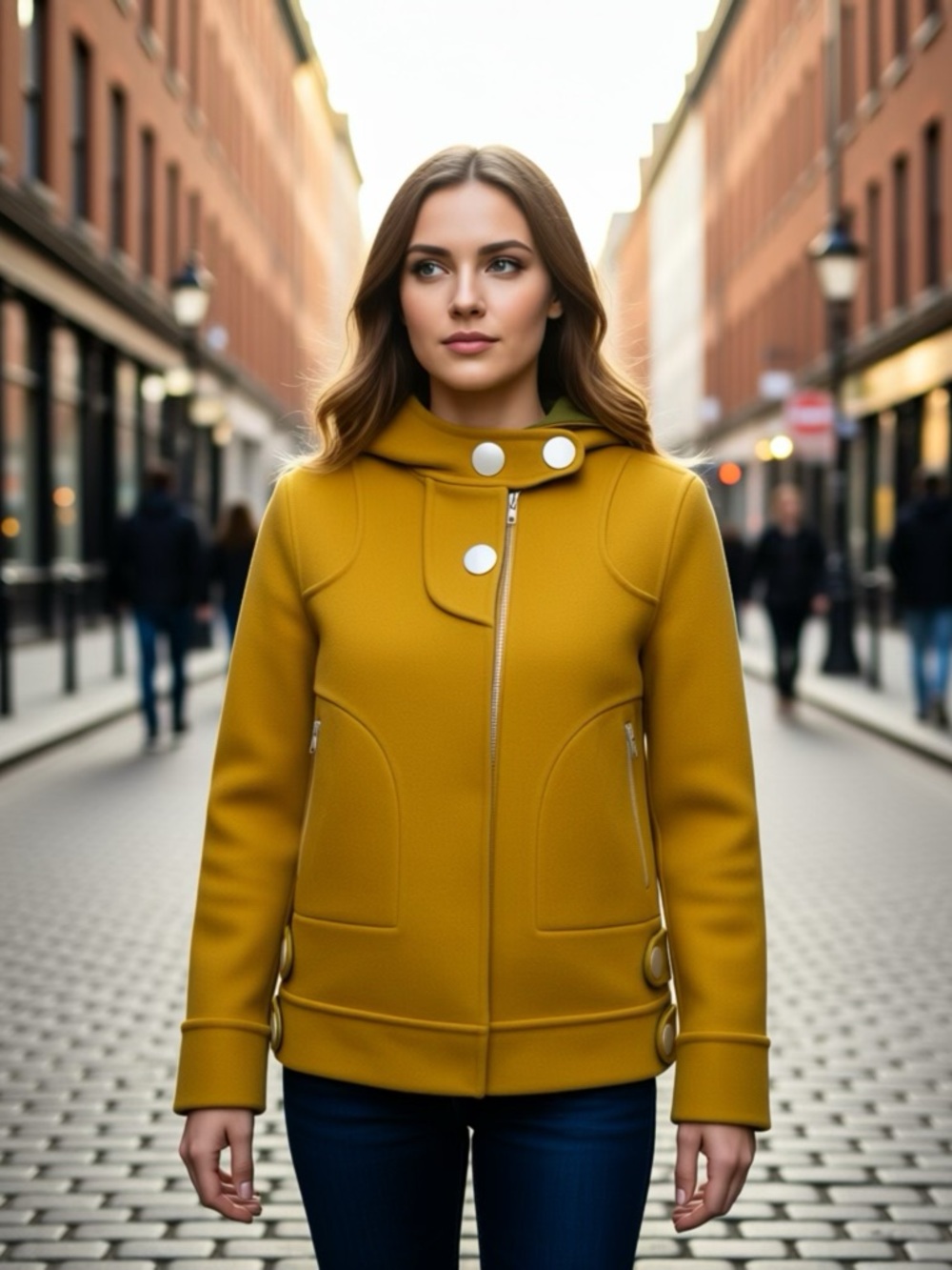 JESSICA BY CHRISTOPHER L WOOL BLEND YELLOW/GOLD JACKET VINTAGE INSPIRED, SMALL 2